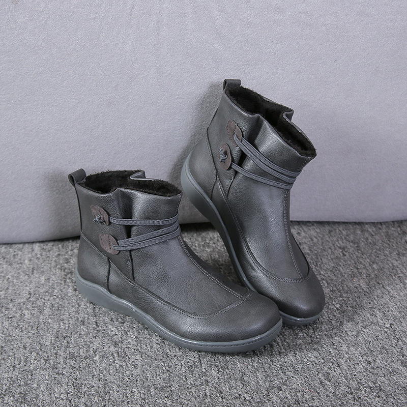 Button Detail Ankle Boots