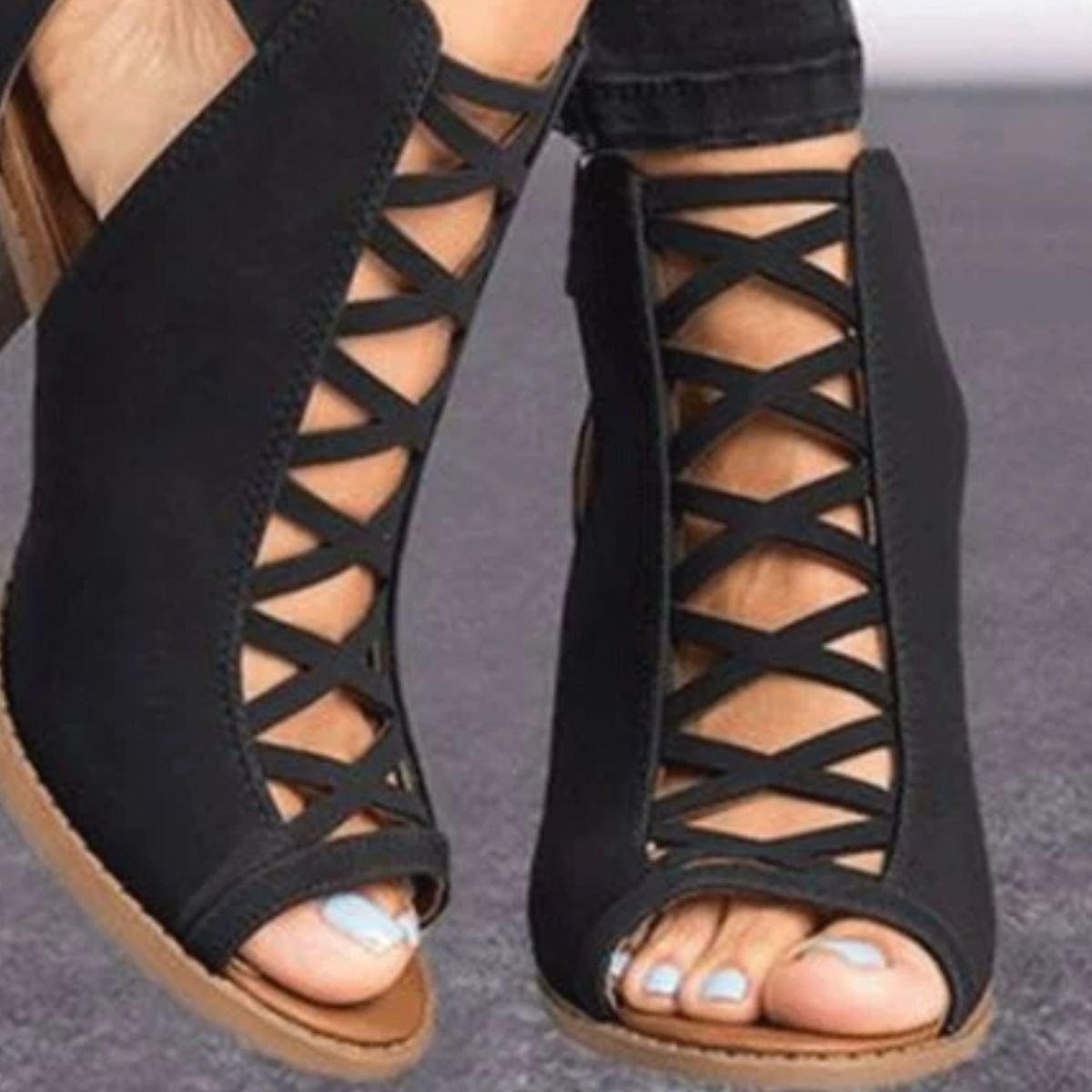 Peep Toe Block Heels Sandals
