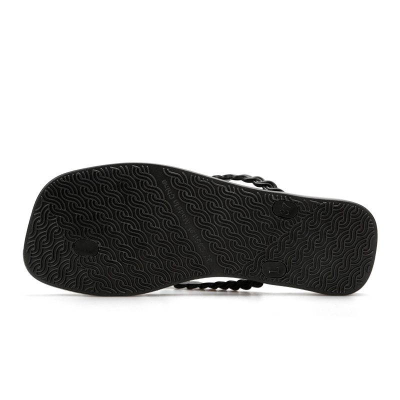 Braided Strap Beach Toe Post Slippers