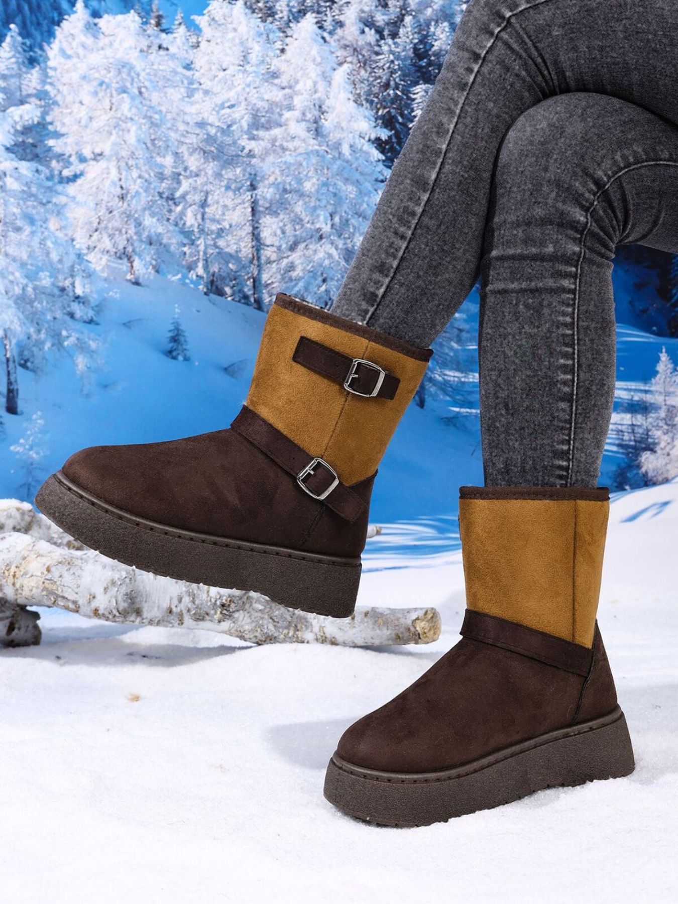 Round Toe Platform Boots
