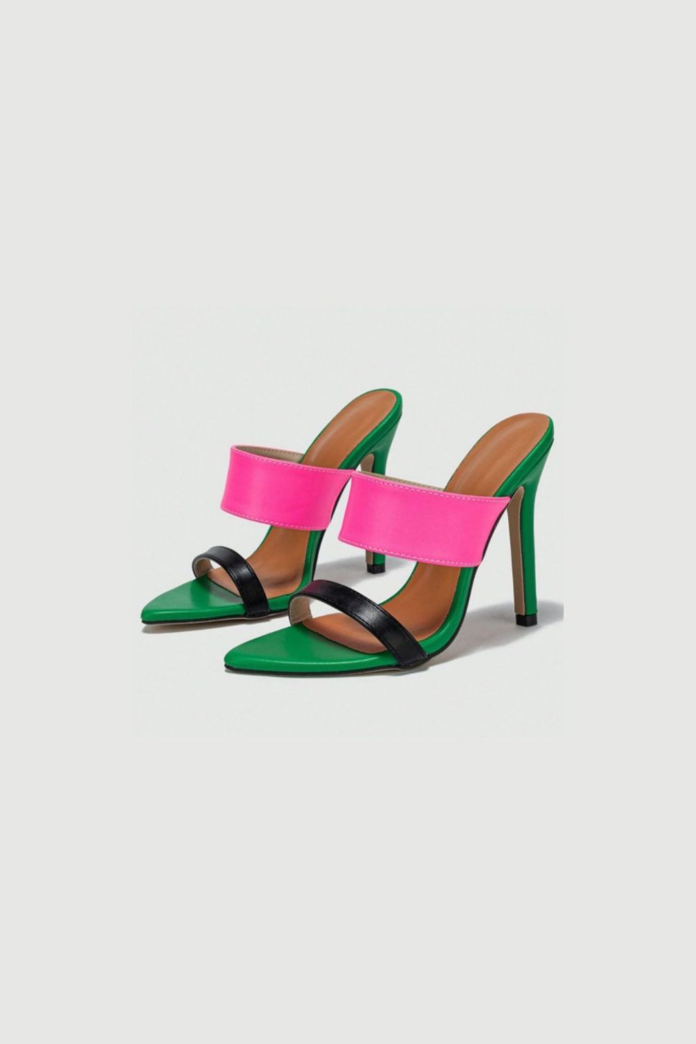 Contrast Open Toe Stiletto Sandals