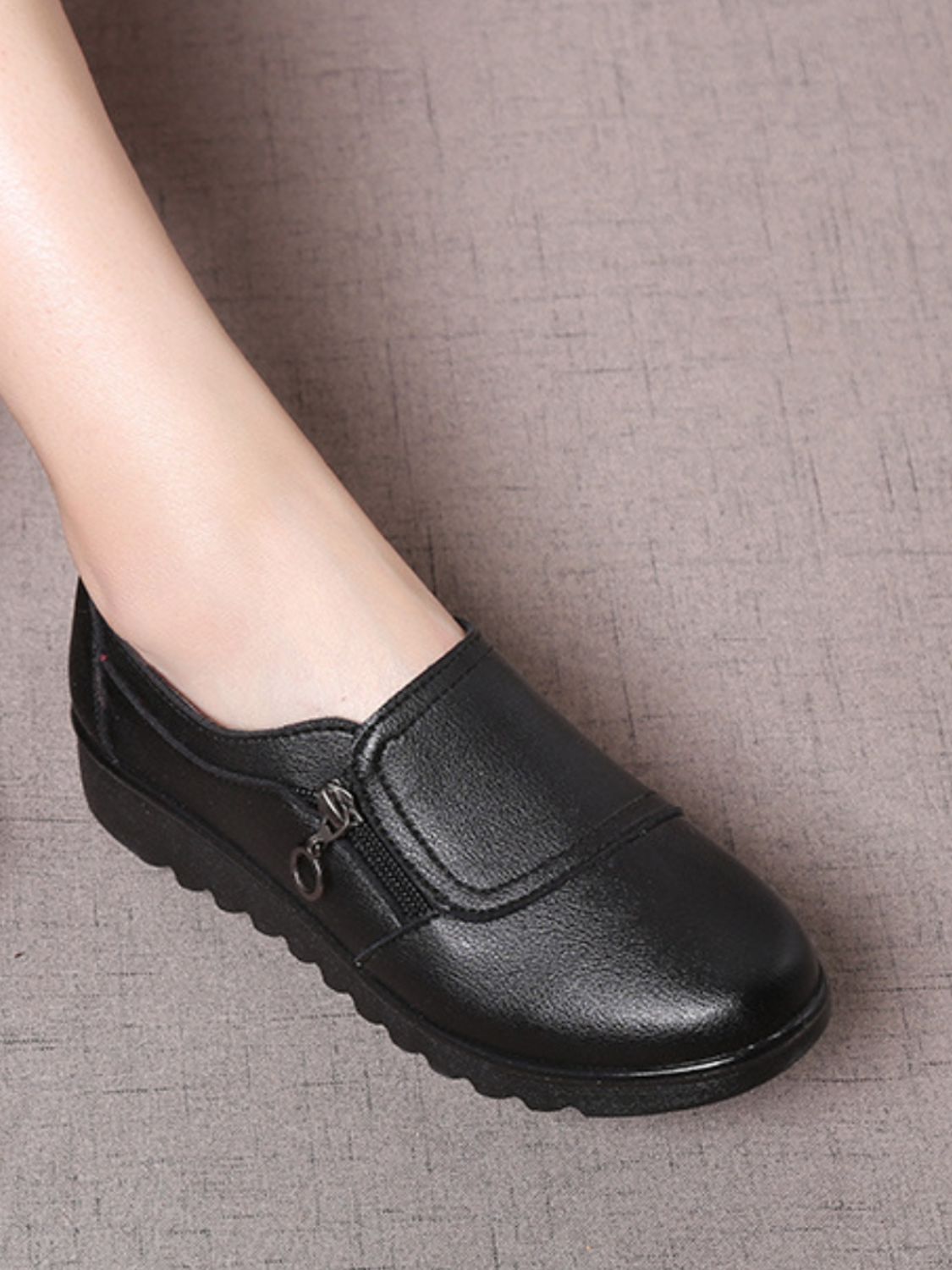 PU Leather Flats Slip-Ons