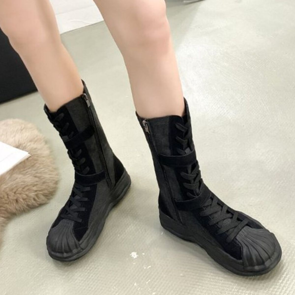 Buckled Lace Up Boots