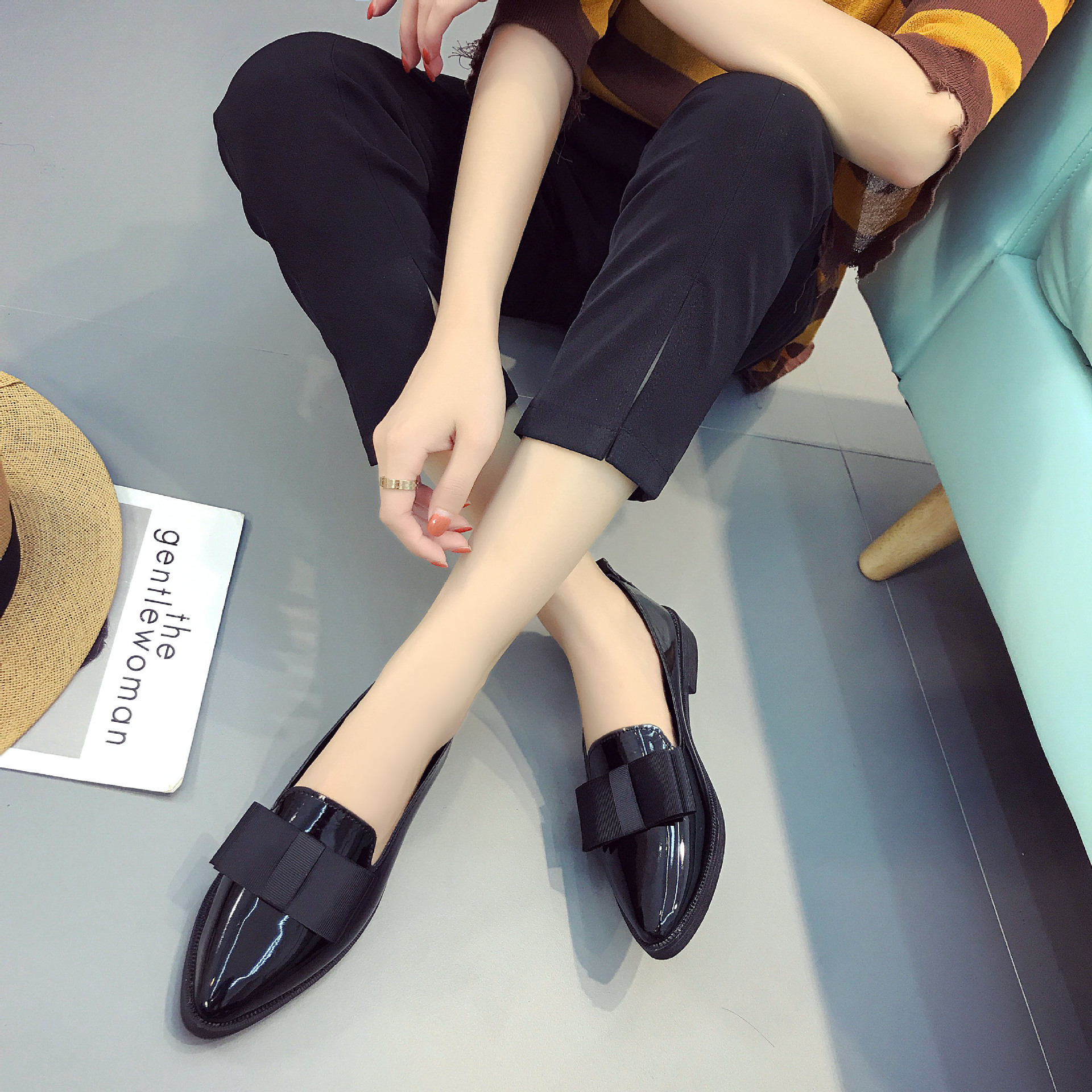Point Toe Loafers with Bow