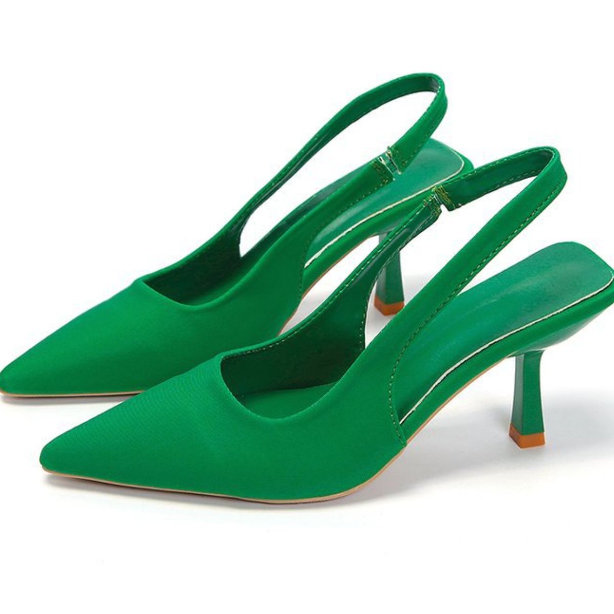 Point Toe Kitten Heel Slingback Pumps