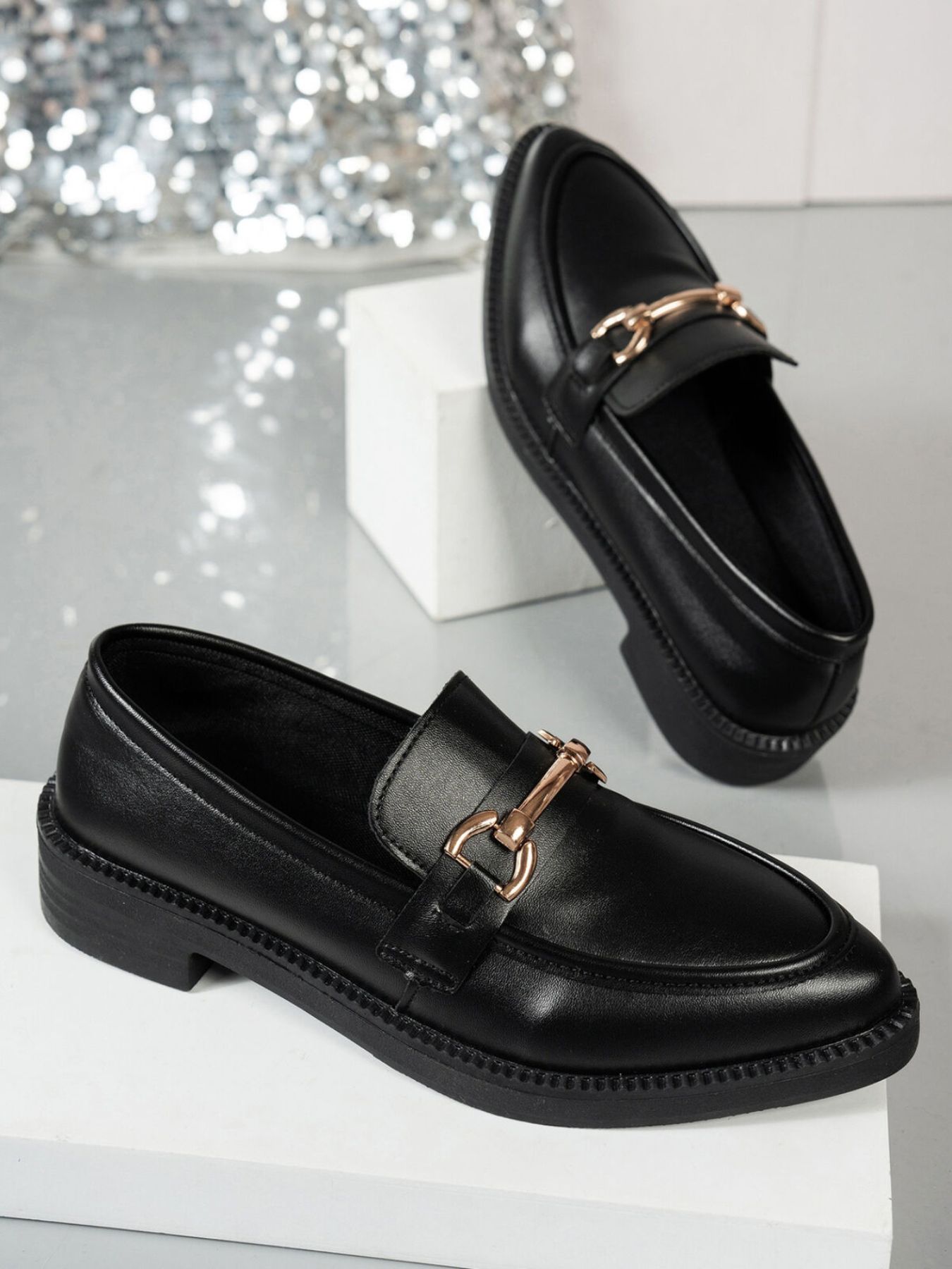 Point Toe Block Heels Loafers