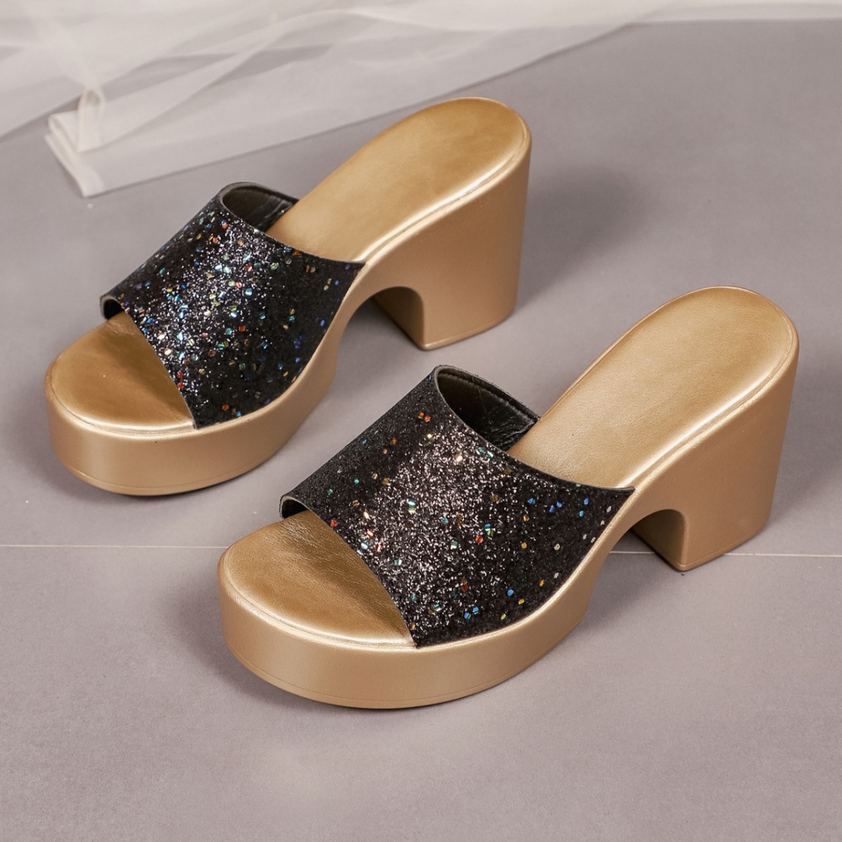 Open Toe Block Heel Sandals