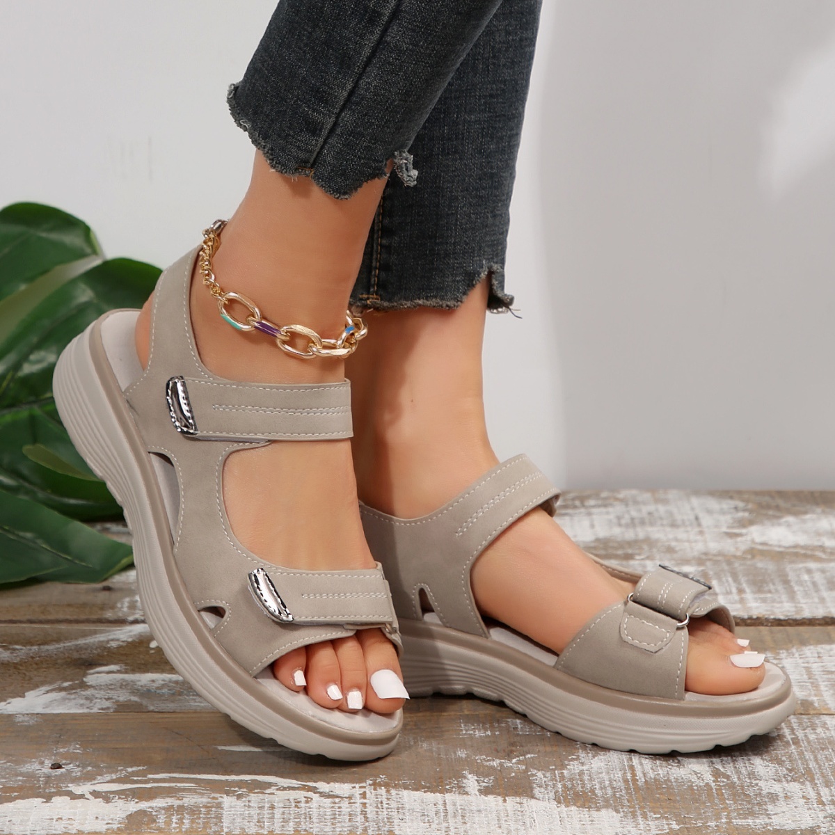 Velcro Open Toe Sandals