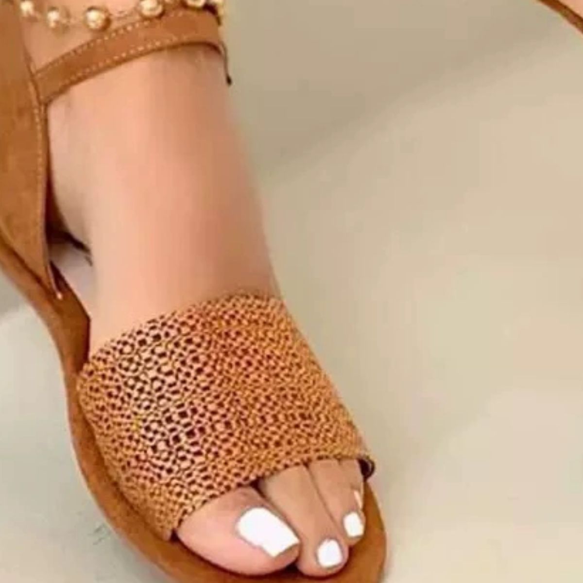 Open Toe Ankle-Strap Flat Sandals