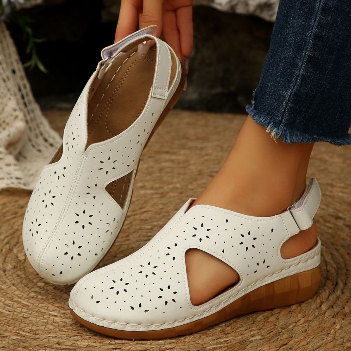 Round Toe Wedge Sandals