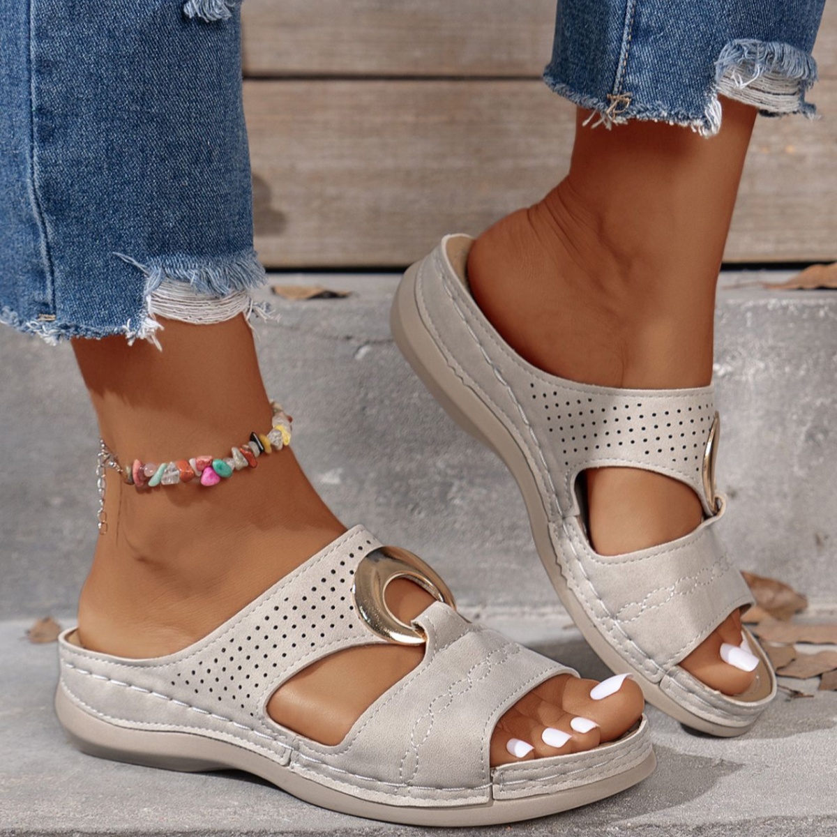 Cutout Open Toe Sandals