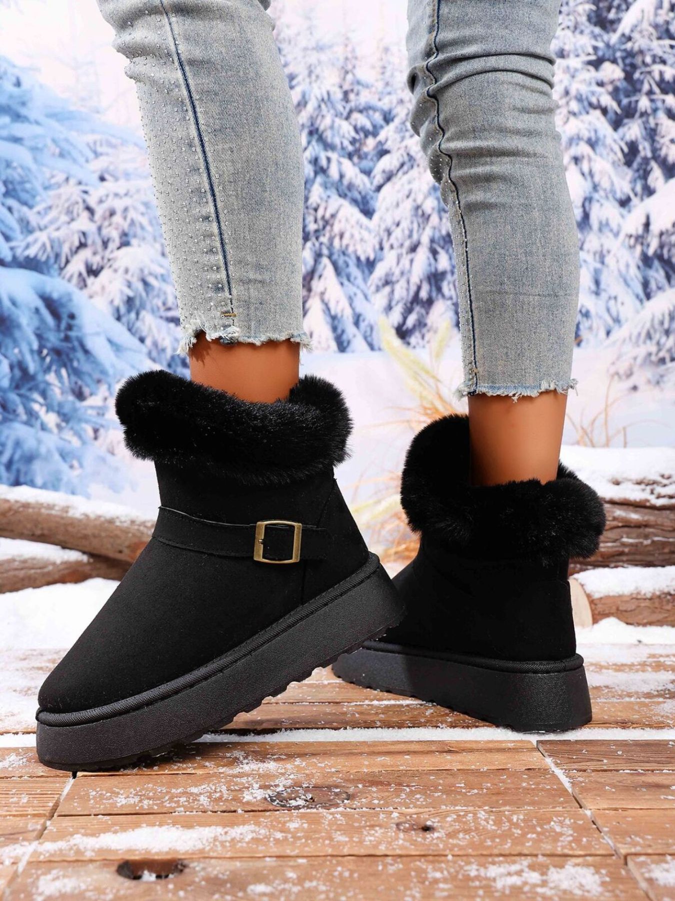 Round Toe Platform Boots