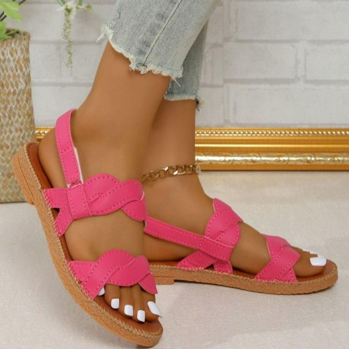 Open Toe Flats Sandals