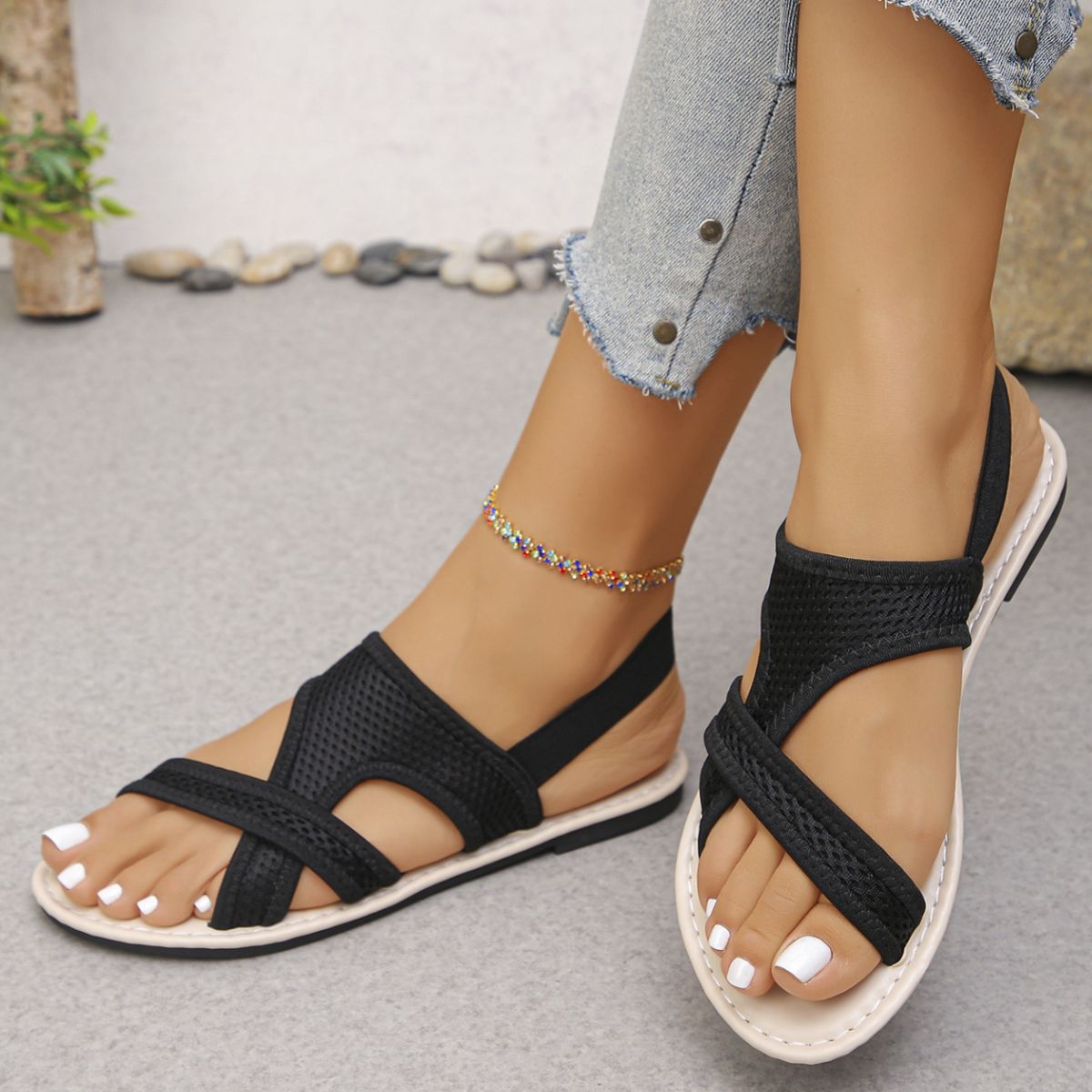 Open Toe Mesh Sandals