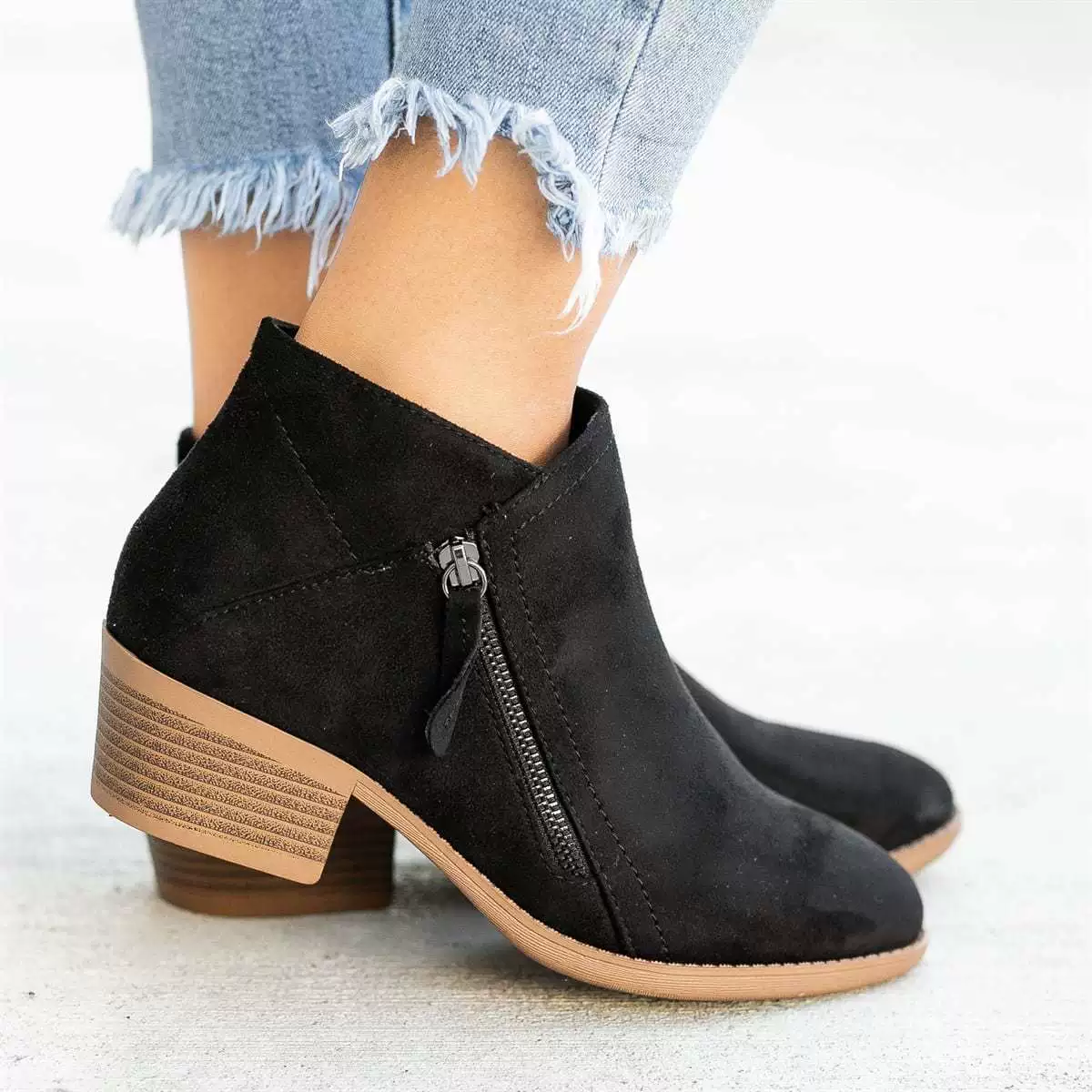 Point Toe Block Heel Boots