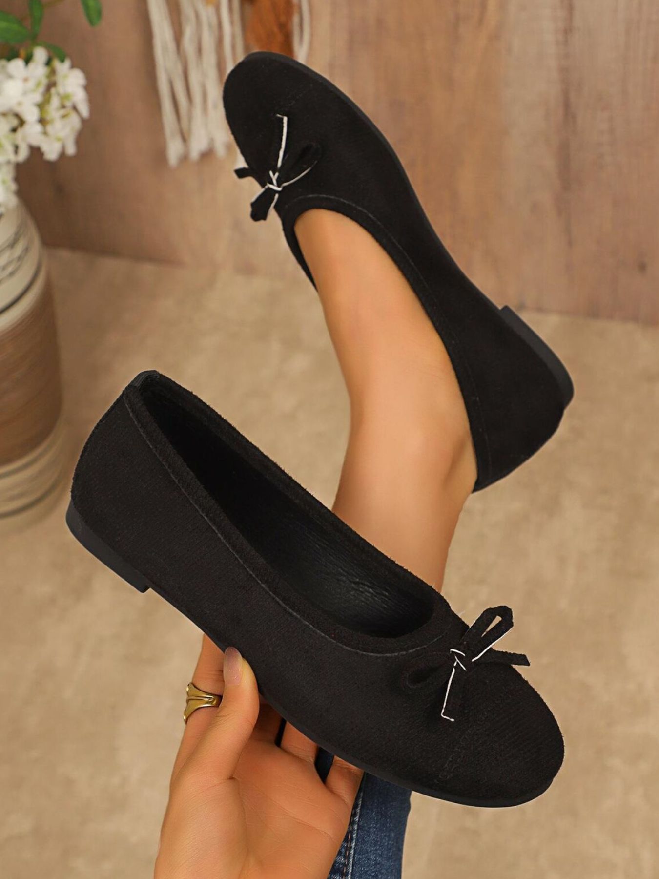 Bow-Detail Slip-On Loafers