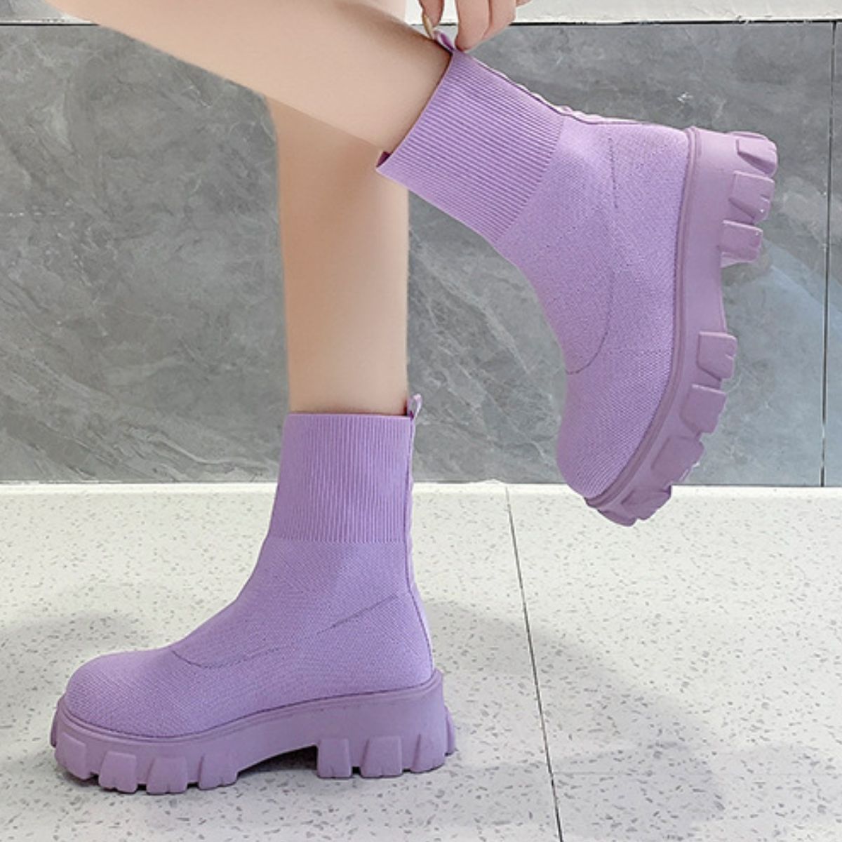 Round Toe Block Heels Boots