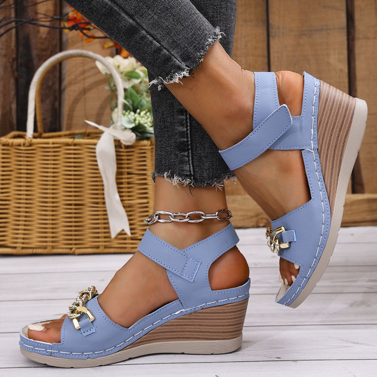 Open Toe Wedge Sandals