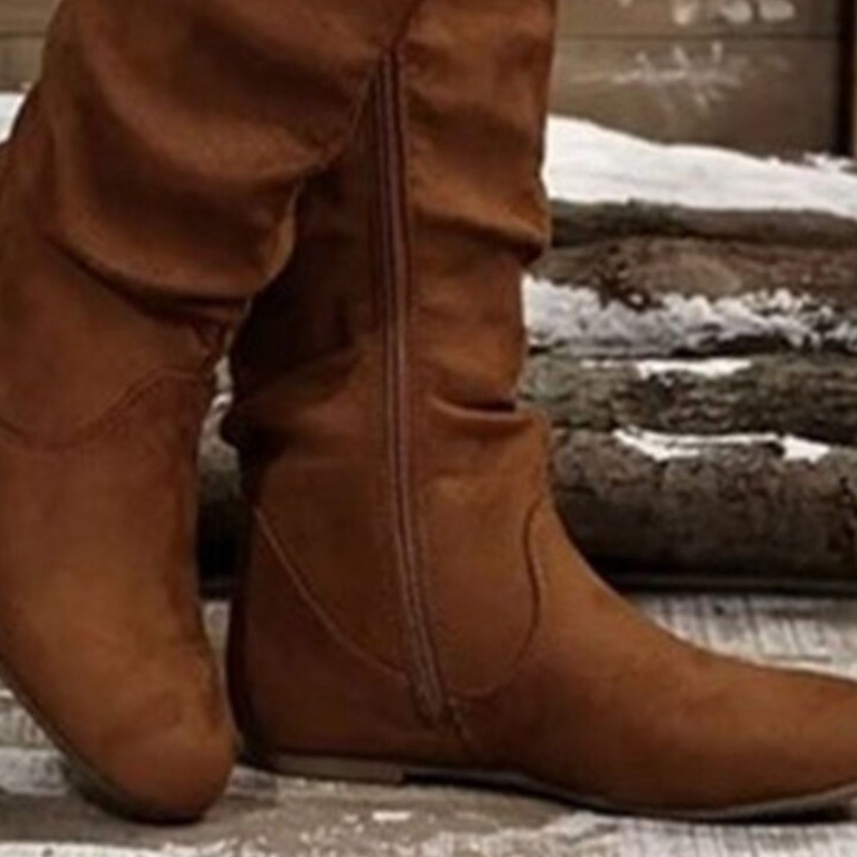 Size Zip Slouchy Boots