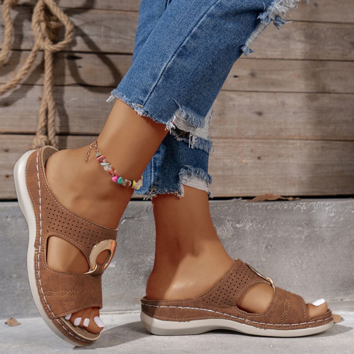 Cutout Open Toe Sandals