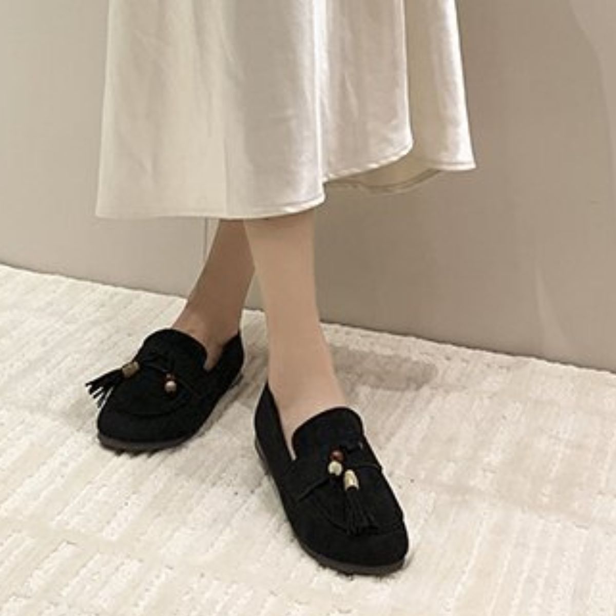Tassel Round Toe Slip-Ons