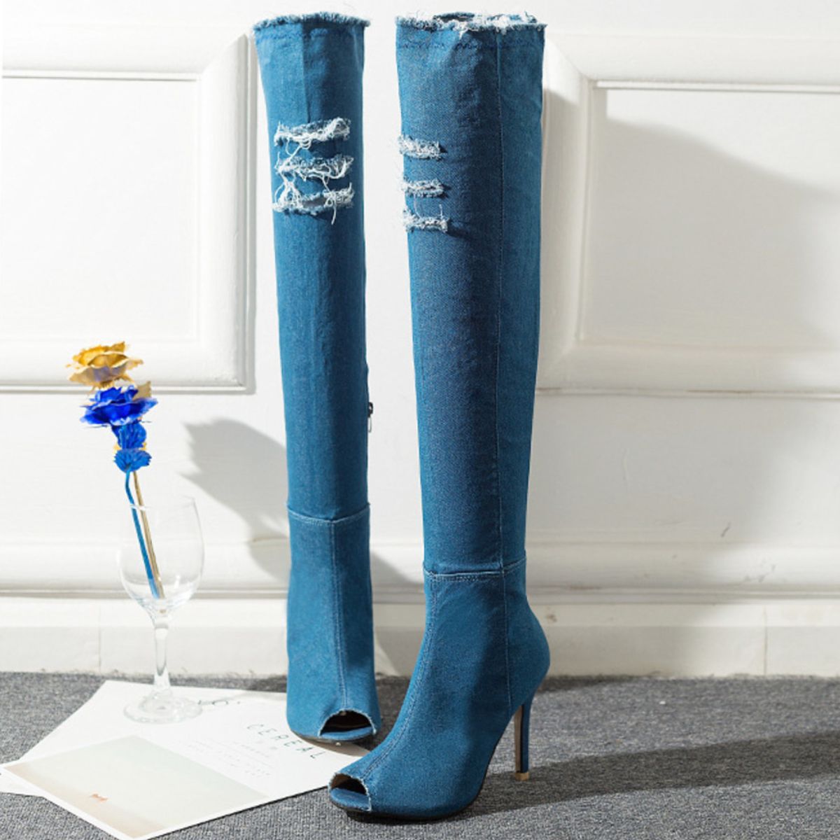 Peep Toe Stiletto Boots