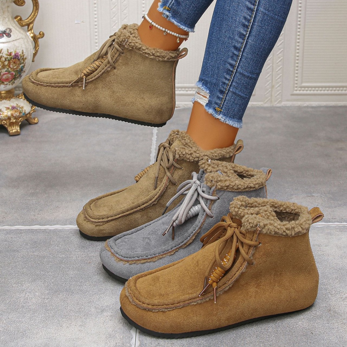Plush Lining Ankle Boots