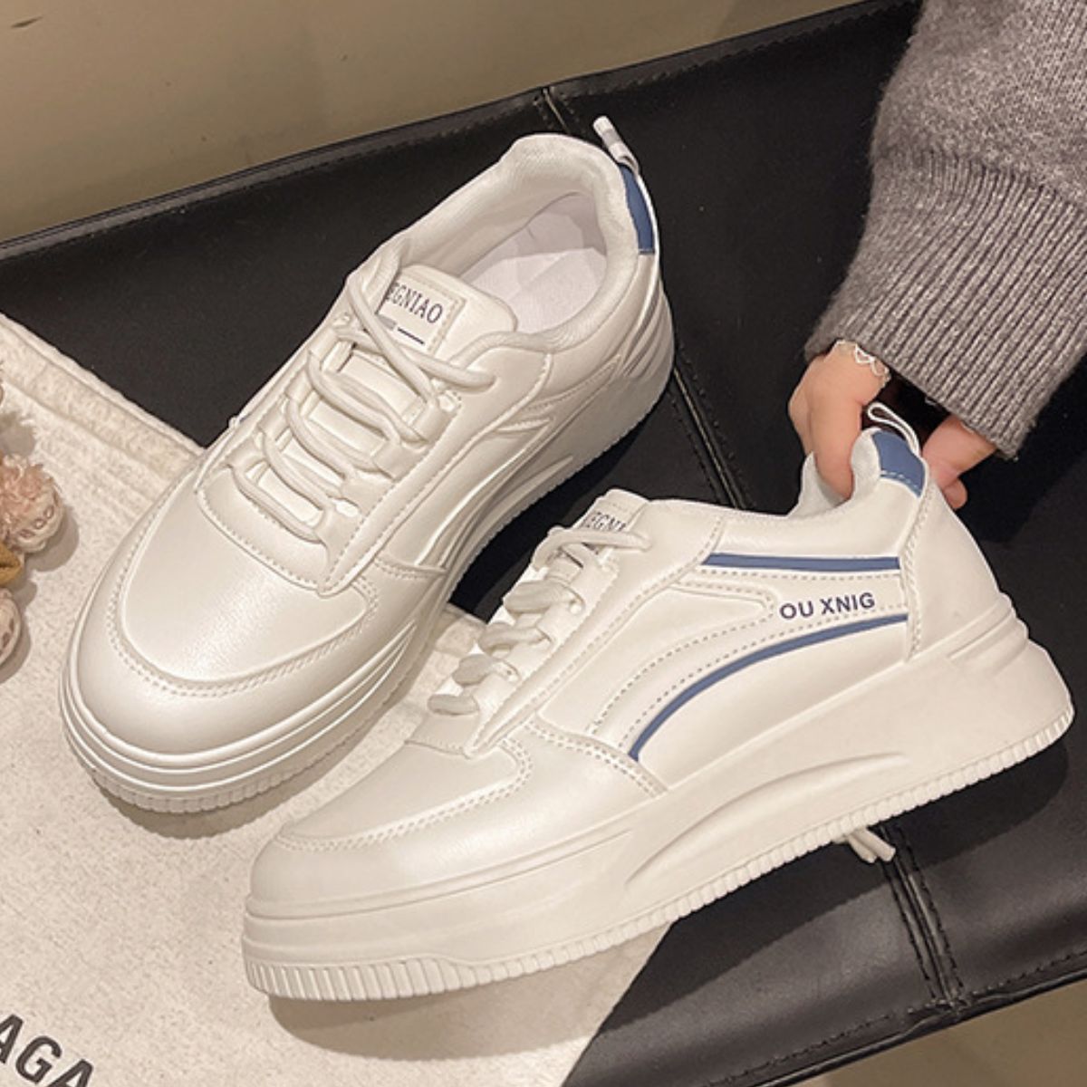 Classic Lace-Up Platform Sneakers