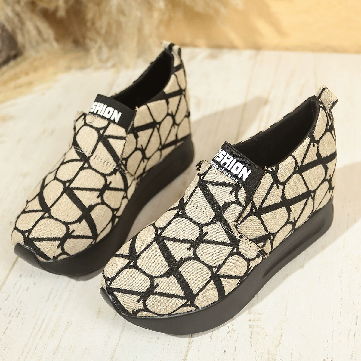 Round Toe Platform Slip-Ons