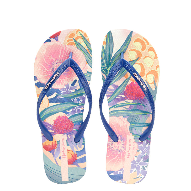 Printed Toe Post Flats Sandals