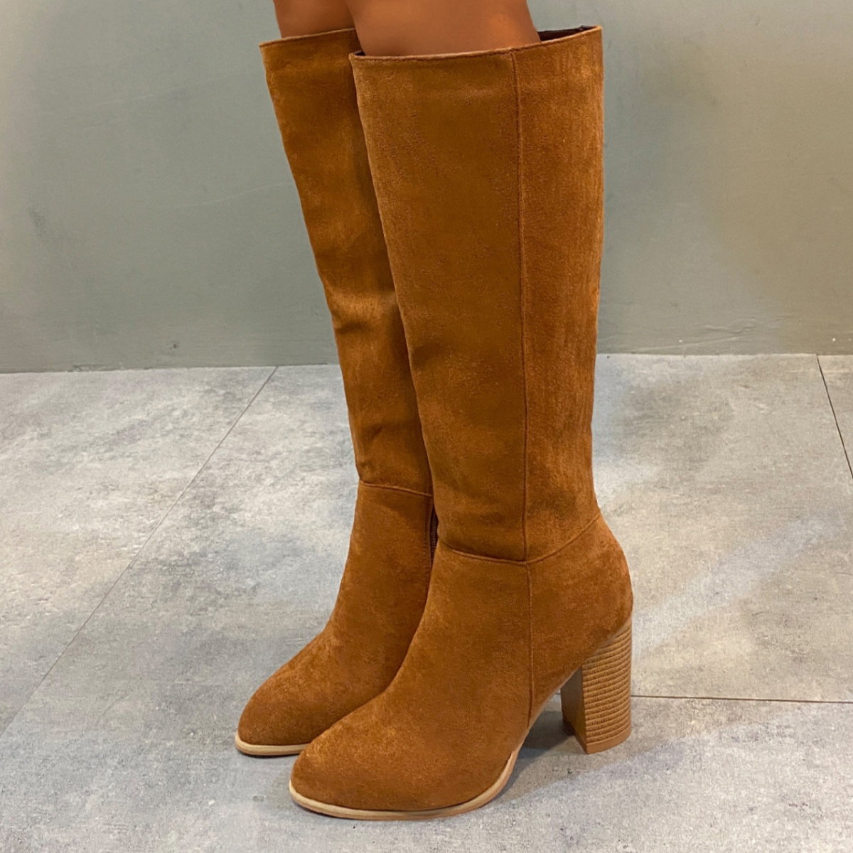Point Toe Block Heels Boots