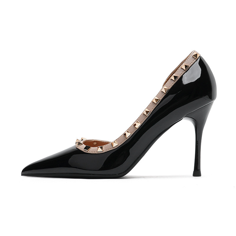 Rivet Detail Point Toe Stiletto Pumps