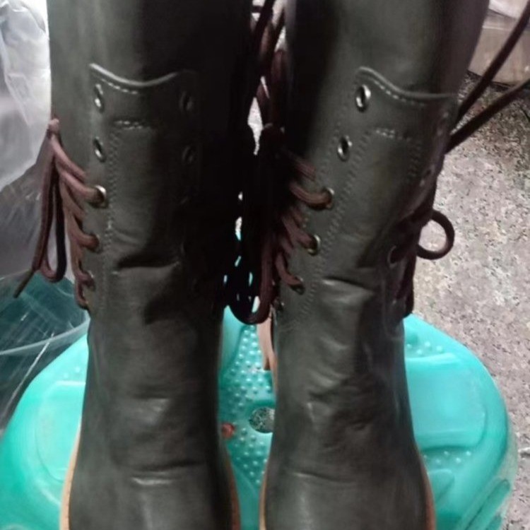 Lace Up Block Heels Boots