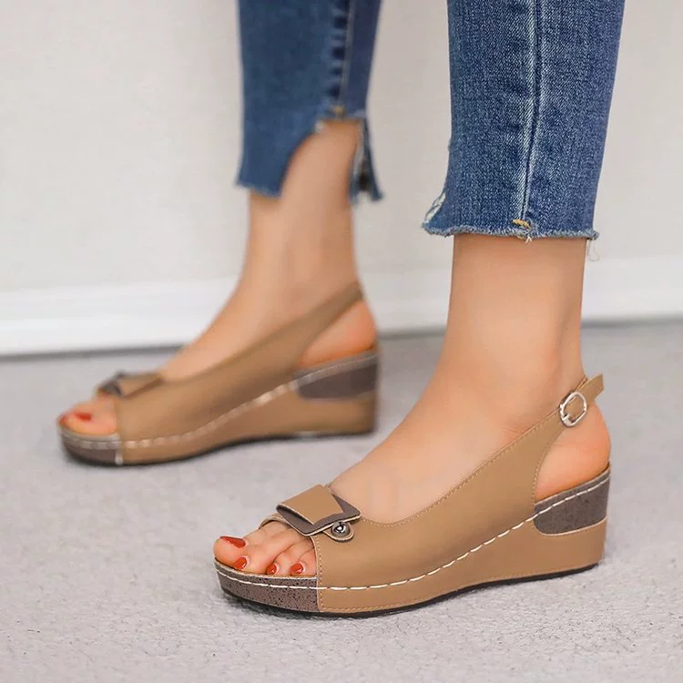Peep Toe Wedge Sandals