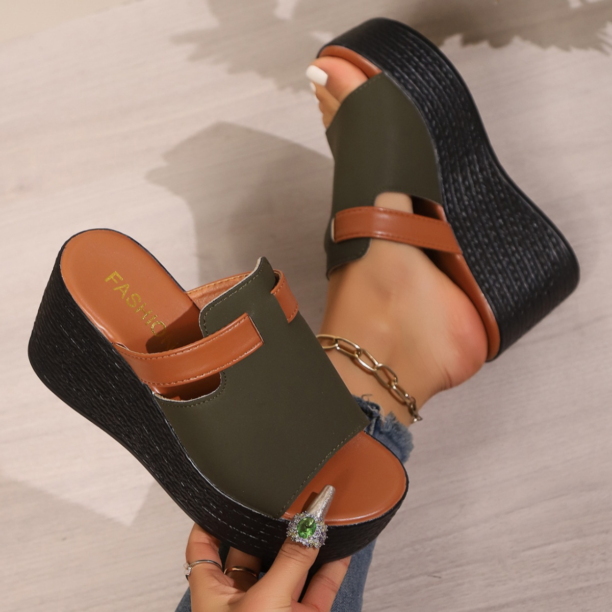 Open Toe Platform Wedge Sandals