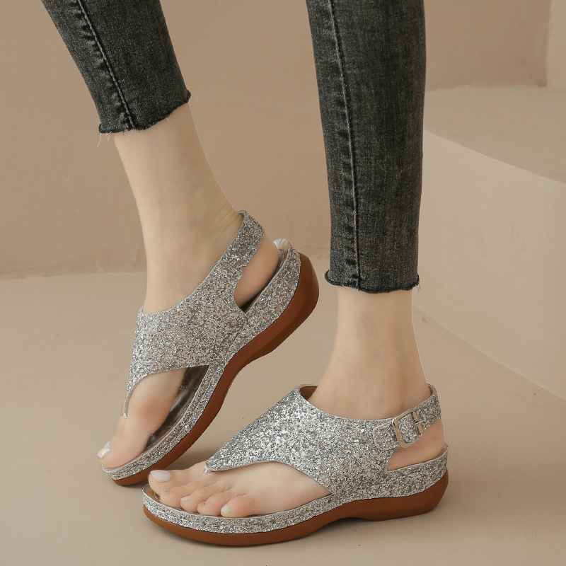 Toe Post Wedge Sandals