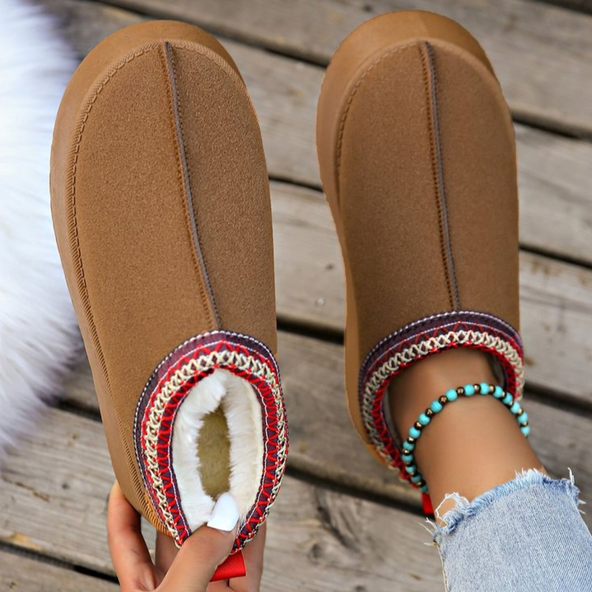 Plush Lined Platform Ankle Boots