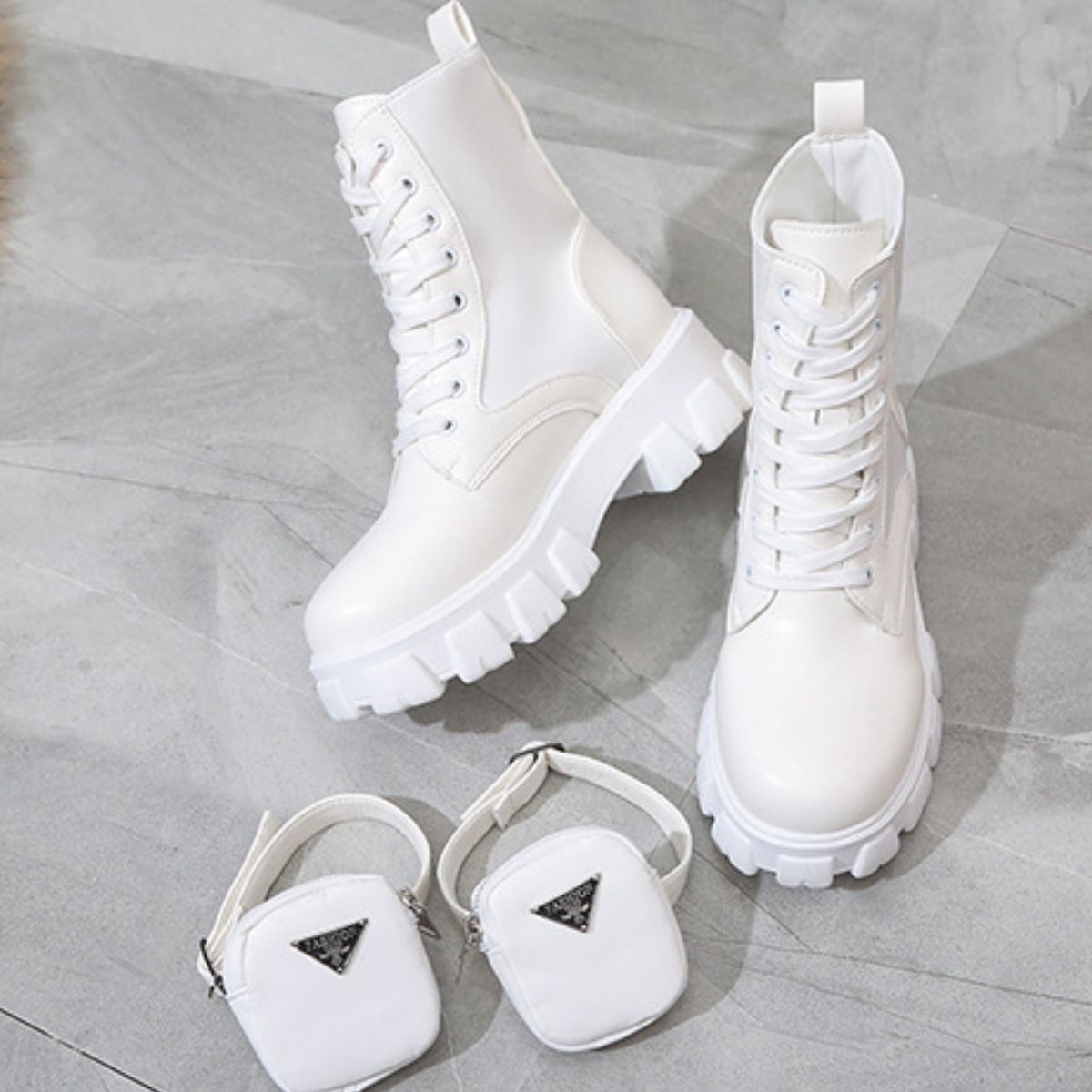 Lace Up Platform Ankle Boots