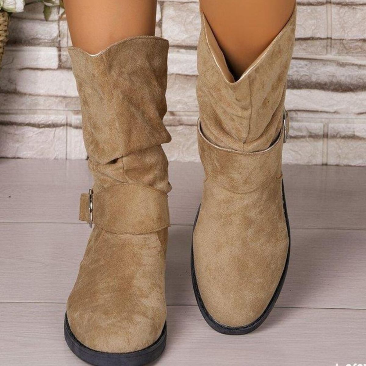 Round Toe Block Heels Boots