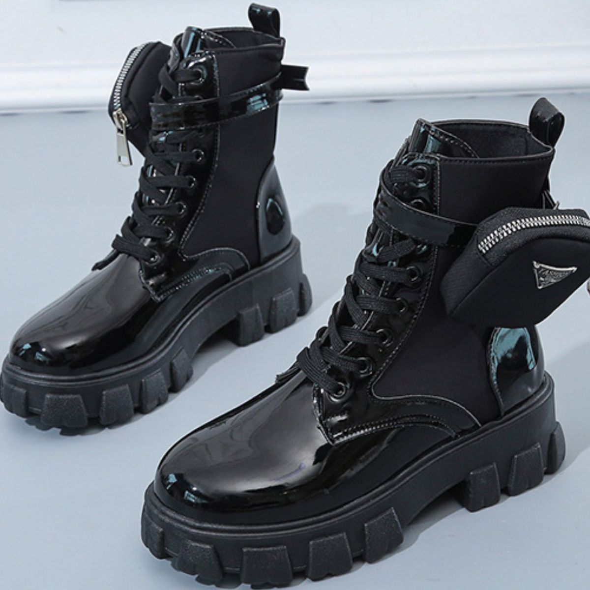Lace Up Platform Ankle Boots