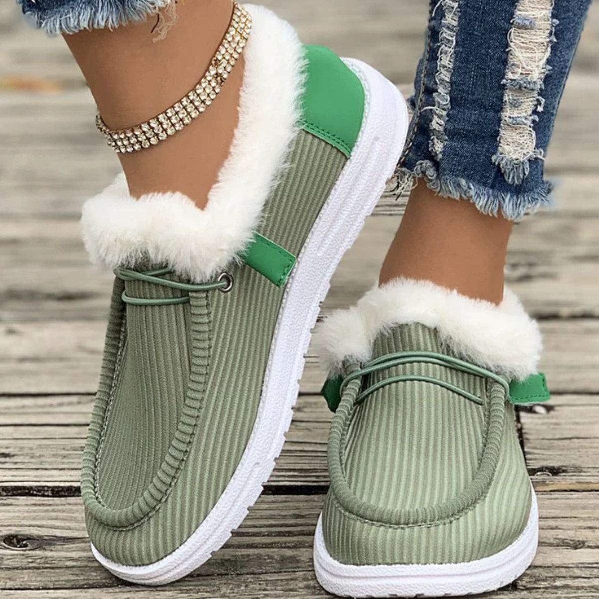 Cozy Plush-Lined Flats Slip-Ons