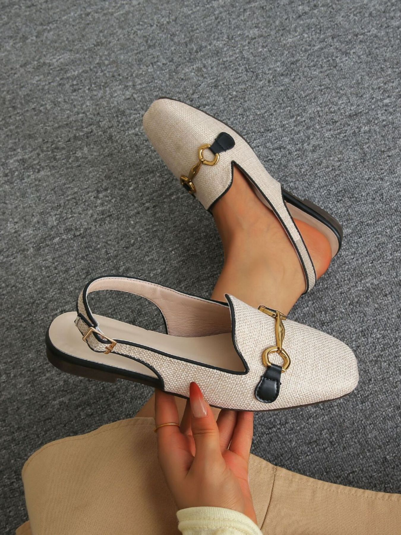 Round Toe Slingback Sandals