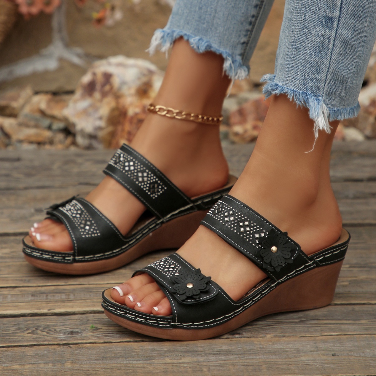 Open Toe Wedge Sandals