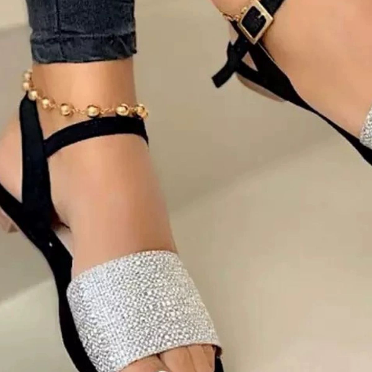 Open Toe Ankle-Strap Flat Sandals