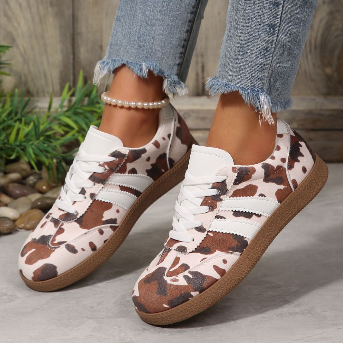 Cow Print Casual Sneakers