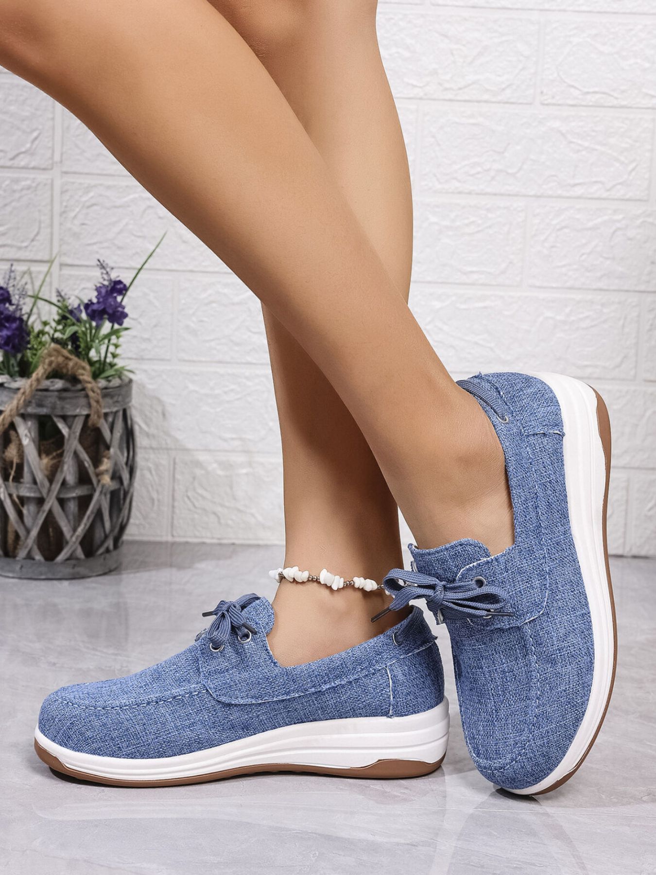 Lace Up Wedge Sneakers
