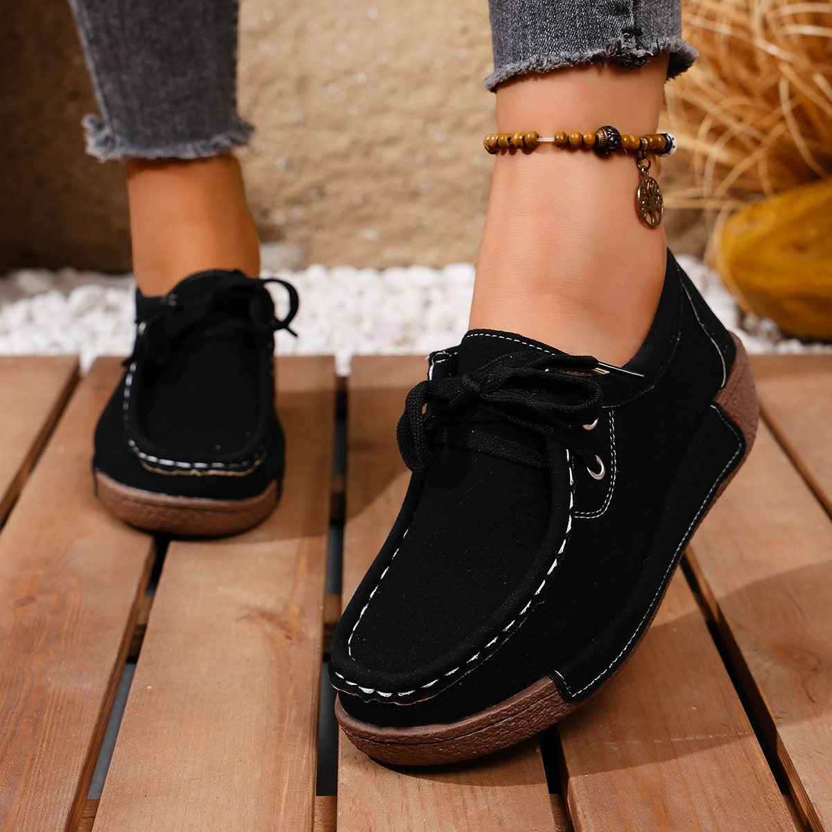 Lace-Up Casual Loafers