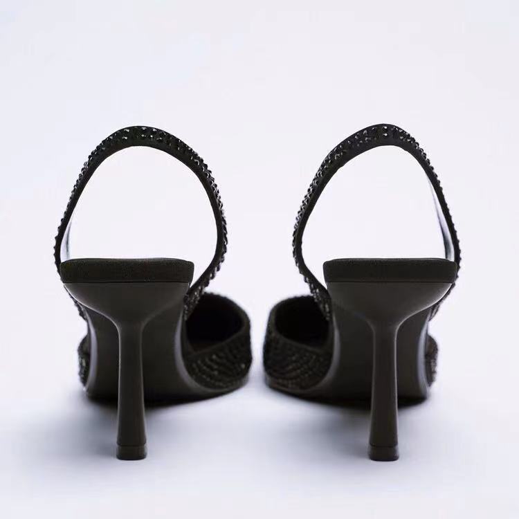 Rhinestone Slingback High Heel Pumps