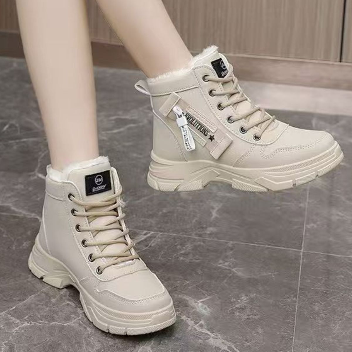 Lace Up Warm Ankle Boots