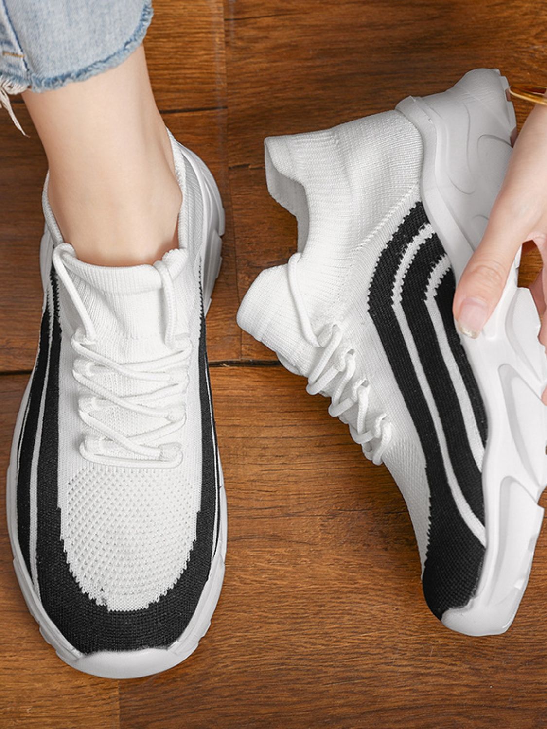 Mesh Round Toe Platform Athletic